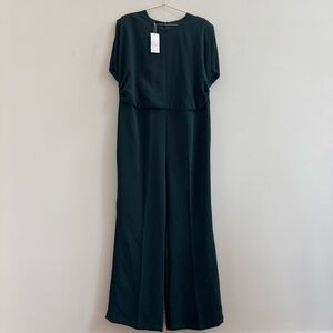 Mango Dark Green Wide-Leg Jumpsuit